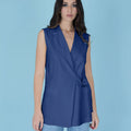 Sleeveless Belted Jacket – Blu