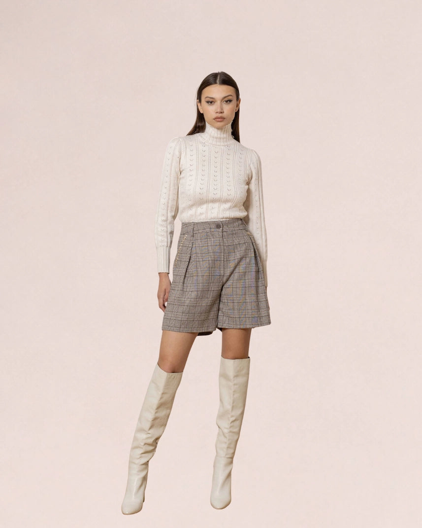 Timeless Charm Shorts - Quadro Marrone