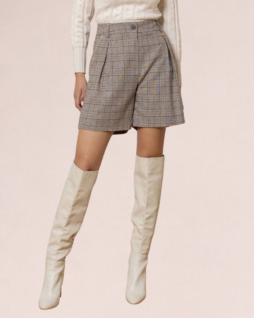 Timeless Charm Shorts - Quadro Marrone