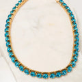 Acqua Marina Crystal Tennis Necklace - ELLY
