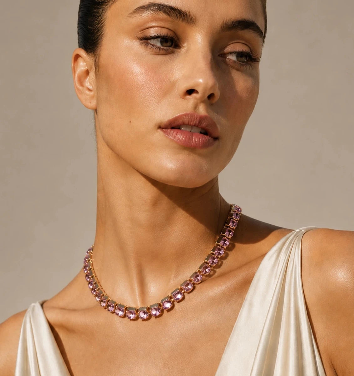 Amethyst Royale Tennis Necklace - ELLY