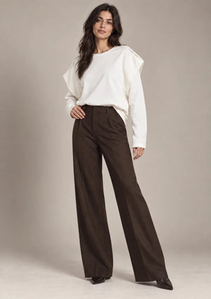 Annabel Panna Shoulder-Detail Sweatshirt, full-length front styling view