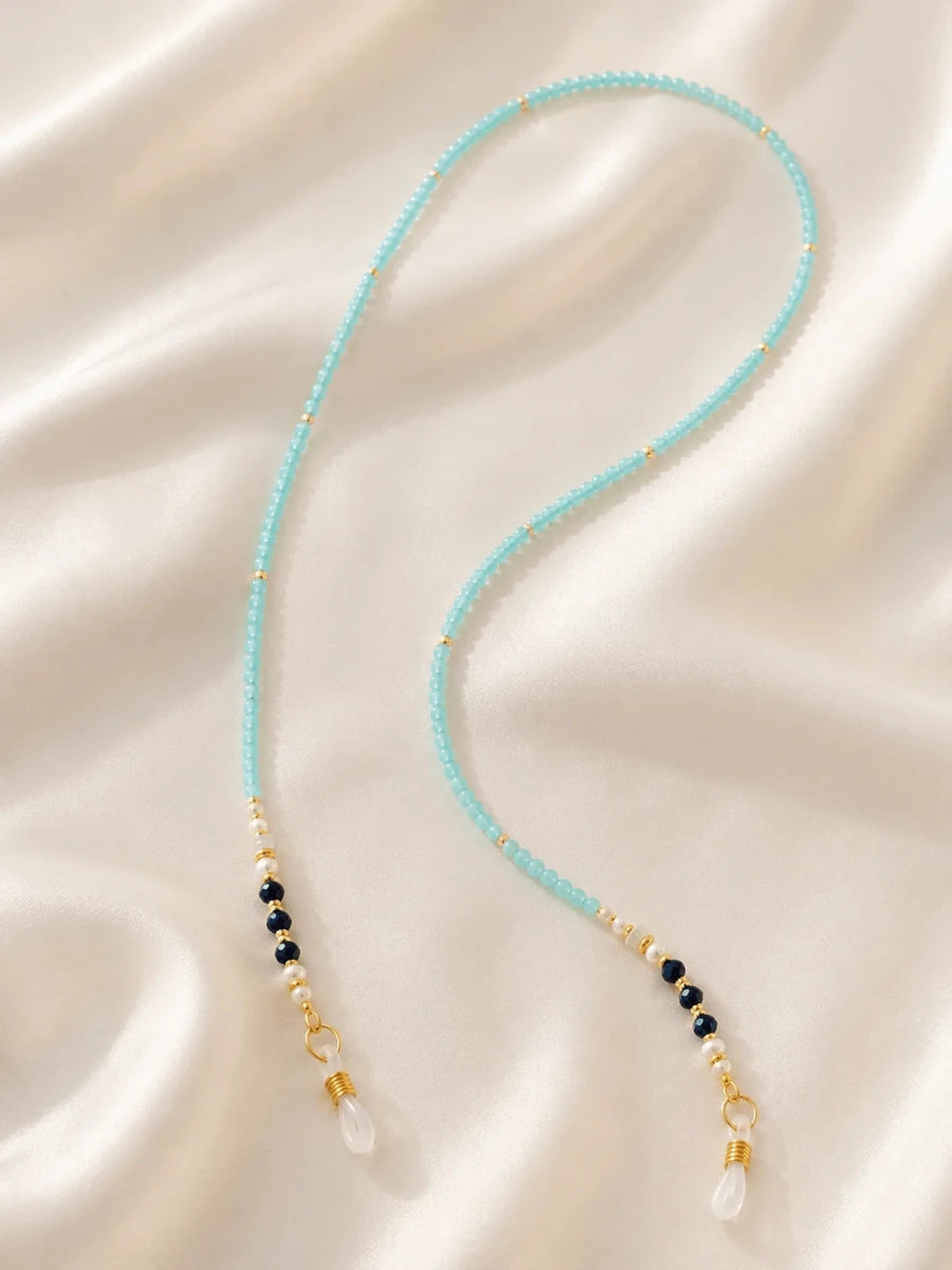 Aqua Pearl Glasses Holder Chain - ELLY