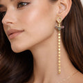 Asymmetrical Bee & Chain Drop Earrings - ELLY