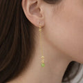Asymmetrical Green Bead Chain Drop Earrings - ELLY