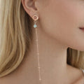 Asymmetrical Rose Gold Charm Drop Earrings - ELLY