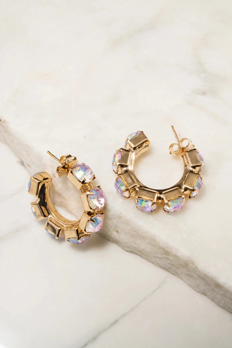 Aurora Lumière Crystal Hoop Earrings - ELLY