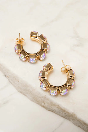 Aurora Lumière Crystal Hoop Earrings - ELLY