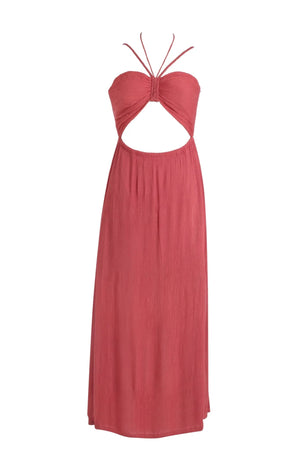 Beetroot Purple Viscose Dress - ELLY