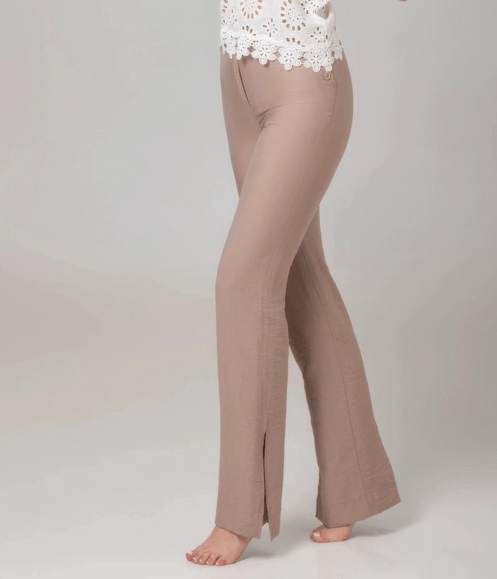 Beige Linen Pants - ELLY