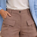 Beige Linen Shorts - ELLY