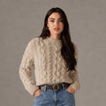 Beige Short Knit Sweater - ELLY