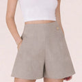 Beige Tailored Mini Shorts - ELLY