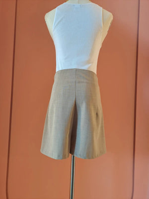 Beige Tailored Mini Shorts - ELLY