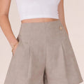 Beige Tailored Mini Shorts - ELLY