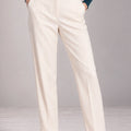 Bianca tailored trousers in Panna, product detail, Made in Italy