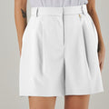 Bianco High-Waisted Pleated Shorts - ELLY