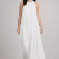 Bianco Seta Halter - Neck Maxi Dress - ELLY