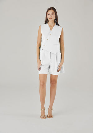 Bianco White Gilet - Timeless Chic Collection - ELLY