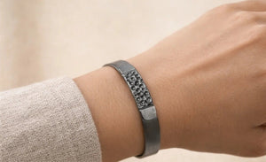 Black color rhodium coated brass bracelet  - ELLY