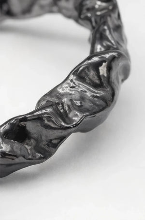 Black Copper bracelet coated in rhodium - ELLY