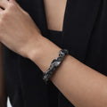 Black Copper bracelet coated in rhodium - ELLY