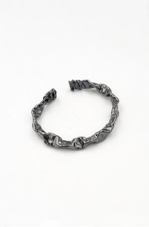 Black Copper bracelet coated in rhodium - ELLY