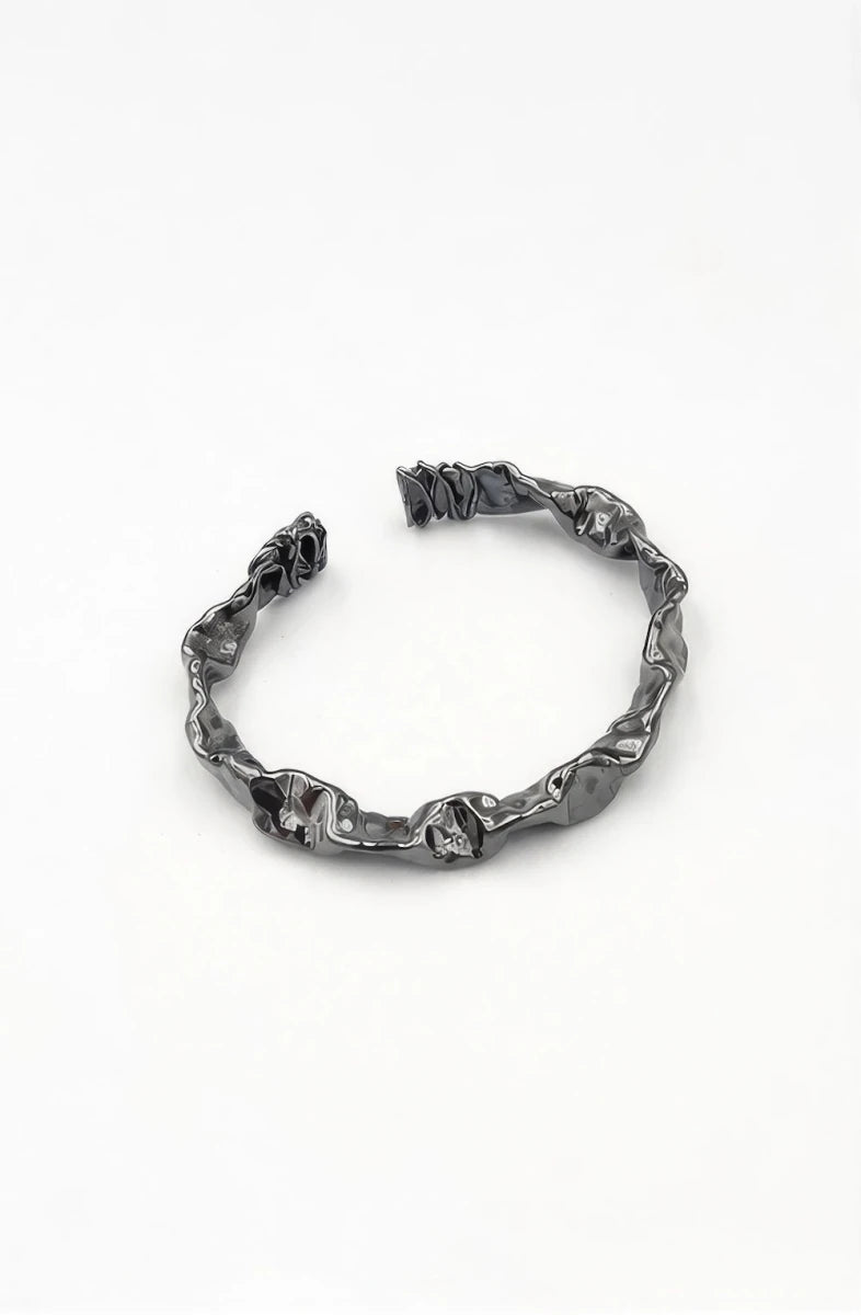 Black Copper bracelet coated in rhodium - ELLY