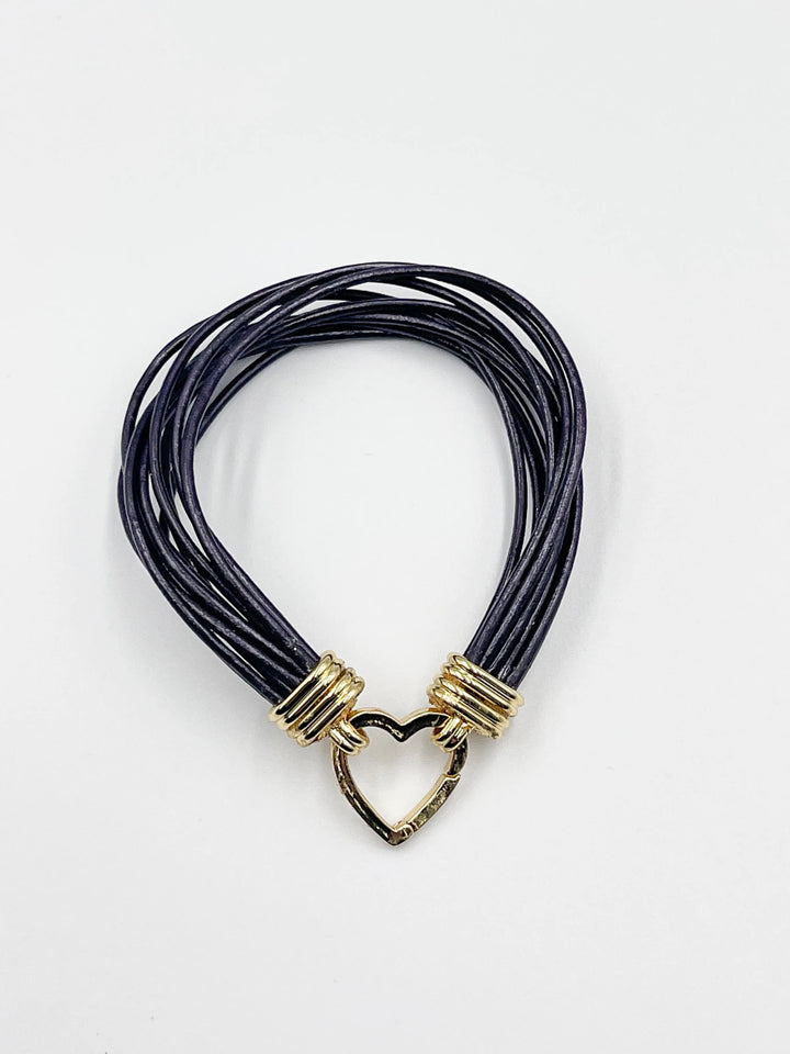 Black Leather Bracelet - ELLY