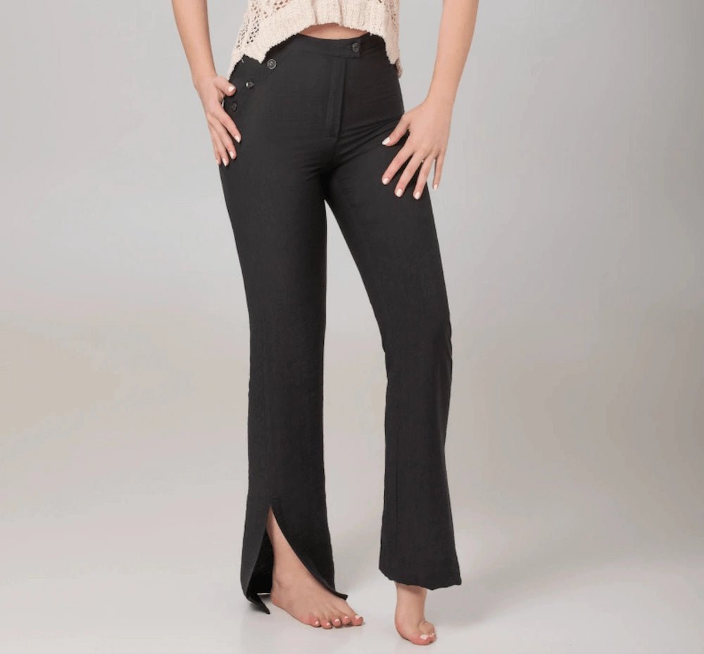 Black Linen Pants - ELLY