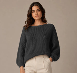 Black Oversized Knitted Sweater - ELLY