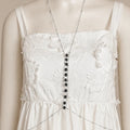 Black Stone Body Chain Necklace - ELLY