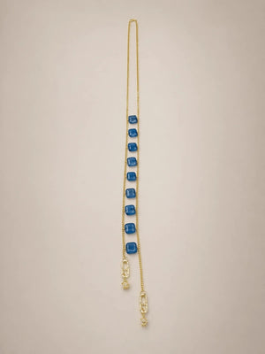 Blue Jade Double Chain Necklace - ELLY