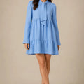 Blue Linen Dress - ELLY