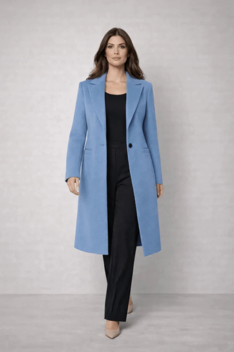 Blue Long Coat - ELLY