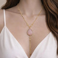 Blush Drop Pendant Necklace – Gold - ELLY