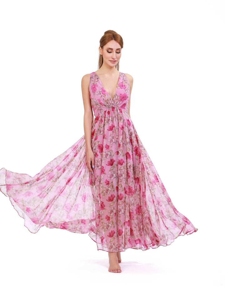 Bohemian Blossom Flowy Floral Maxi Dress - ELLY