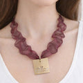 Burgundy Fil Metallic Necklace - ELLY