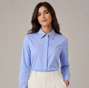 Camicia in Celeste - ELLY