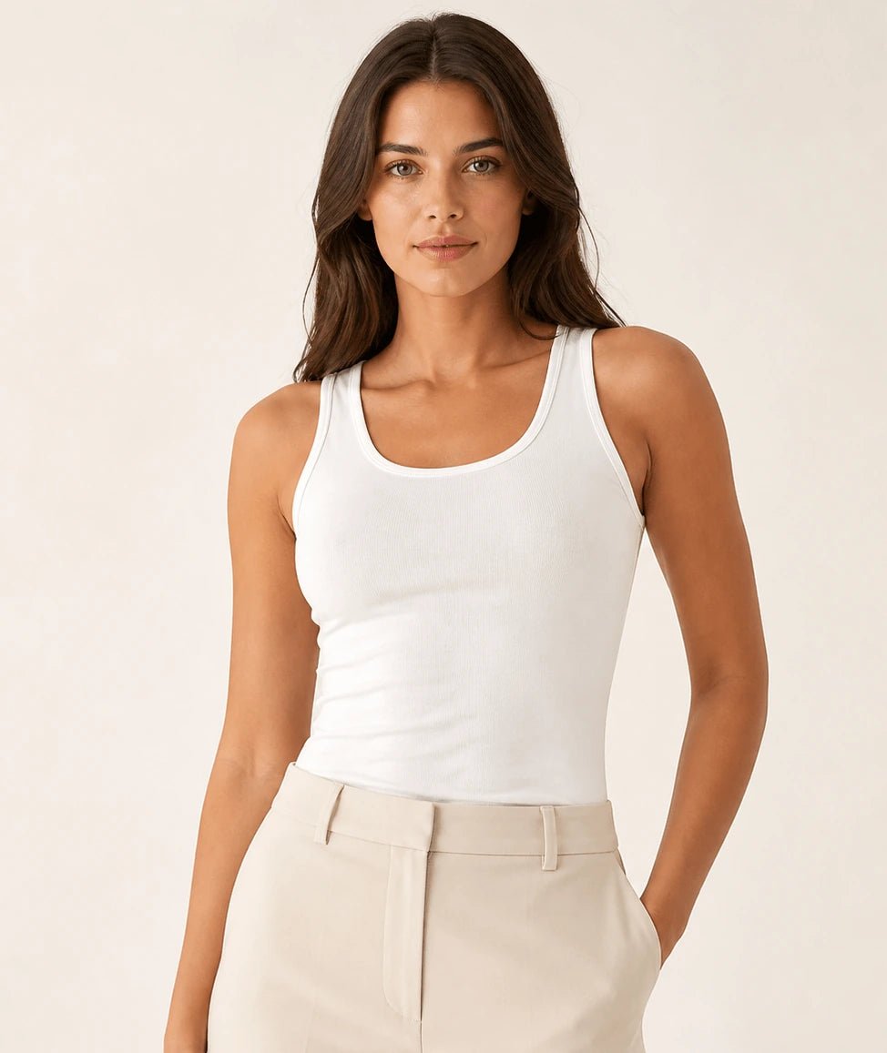 Canotta Cotton Tank Top – Bianco - ELLY