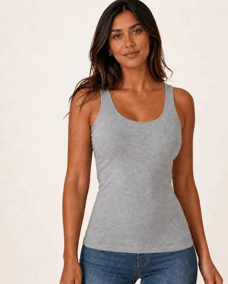 Canotta Cotton Tank Top – Grigio - ELLY