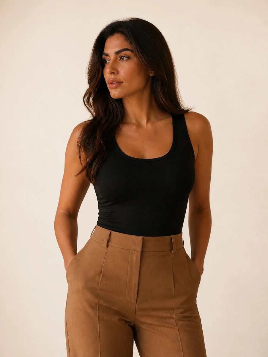 Canotta Cotton Tank Top – Nero - ELLY