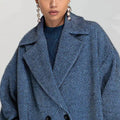 Cappotto Oversize Blu/Nero - ELLY