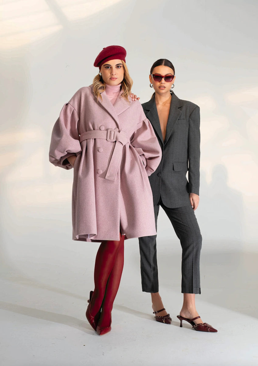 Cappotto Rosa Melange - ELLY