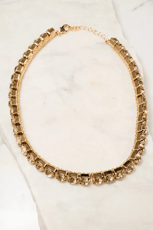 Champagne Lumière Tennis Necklace - ELLY