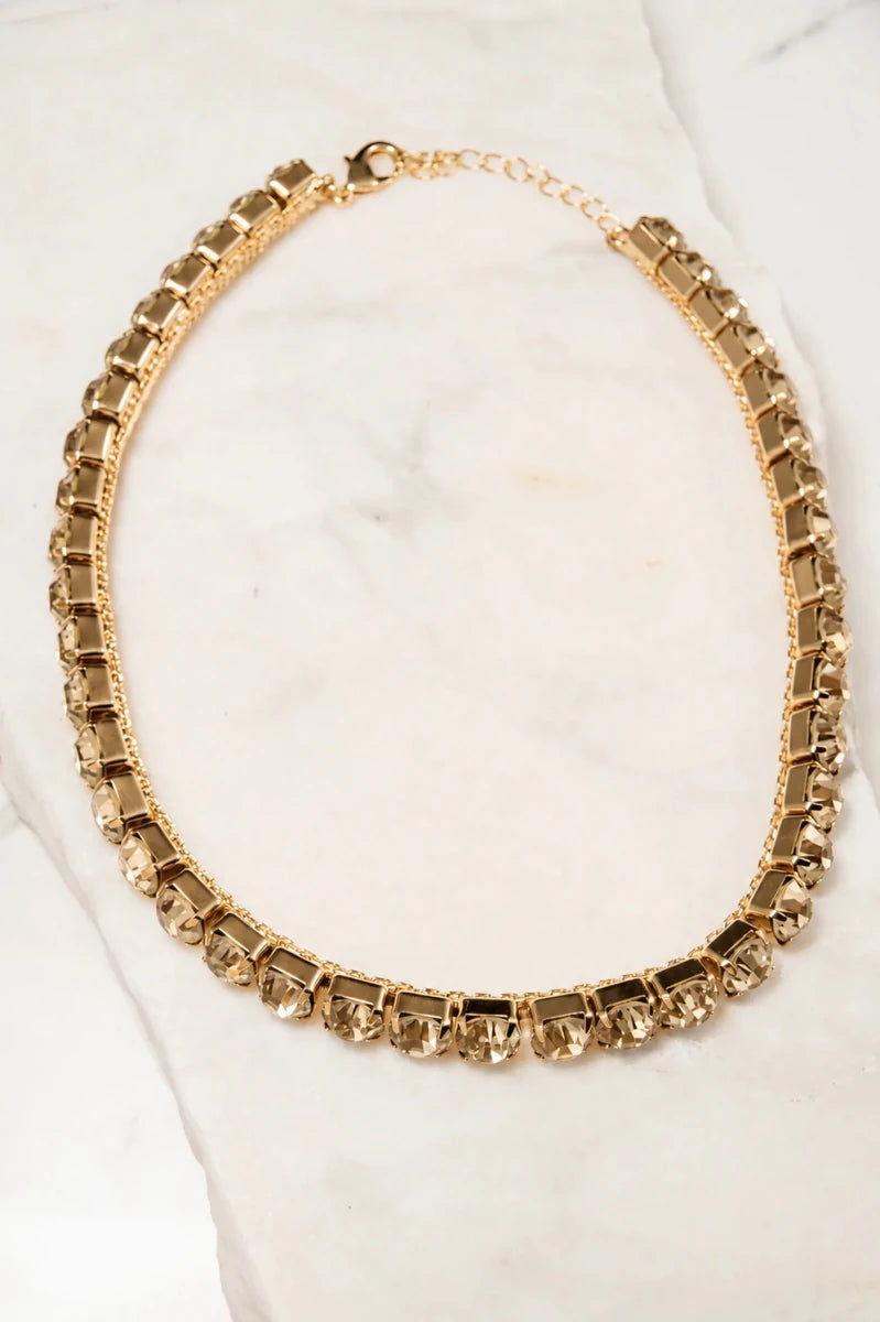Champagne Lumière Tennis Necklace - ELLY