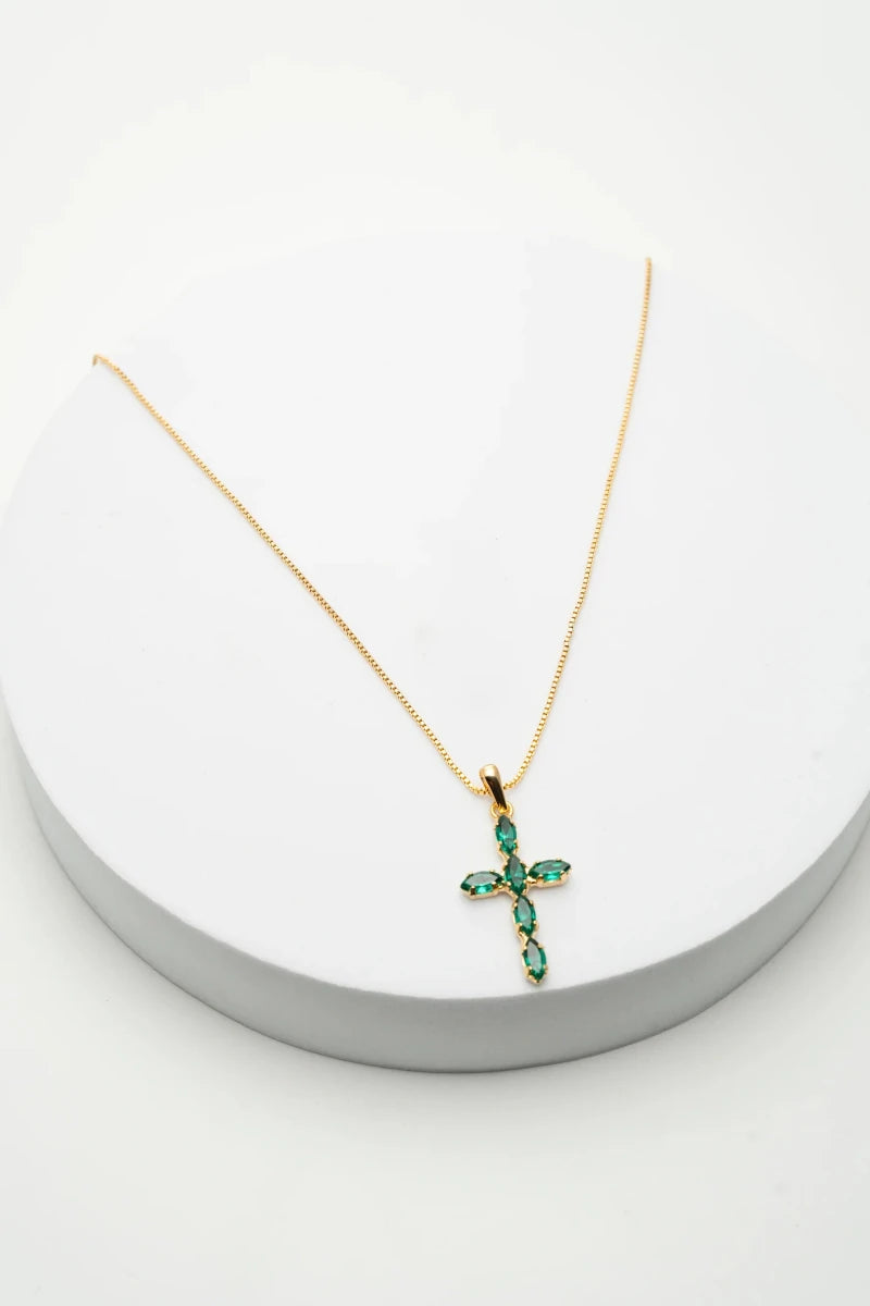 Collana Croce Smeraldo – Emerald Cross - ELLY