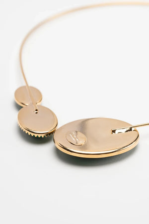 Collana Rigida con Pietre Ovali Verdi - ELLY