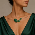 Collana Rigida con Pietre Ovali Verdi - ELLY