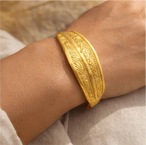 Copper bracelet coated in gold rhodium - ELLY